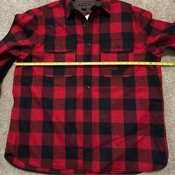 Banana Republic Logan Plaid Wool Blend Shirt Jacket Size Men's XL Red Black NWT - Picture 8 of 13